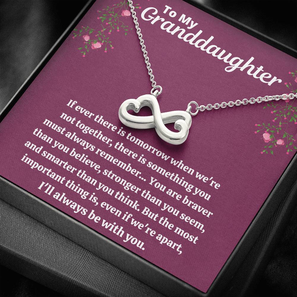 TO MY GRANDDAUGHTER "STRONGER THAN YOU SEEM - PURPLE" INFINITY NECKLACE GIFT SET - ON CLOUD NINE GIFTS
