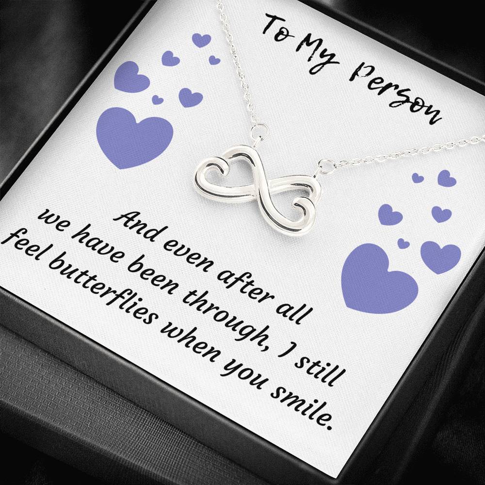 TO MY PERSON INFINITY NECKLACE "BLUE HEARTS" - ON CLOUD NINE GIFTS