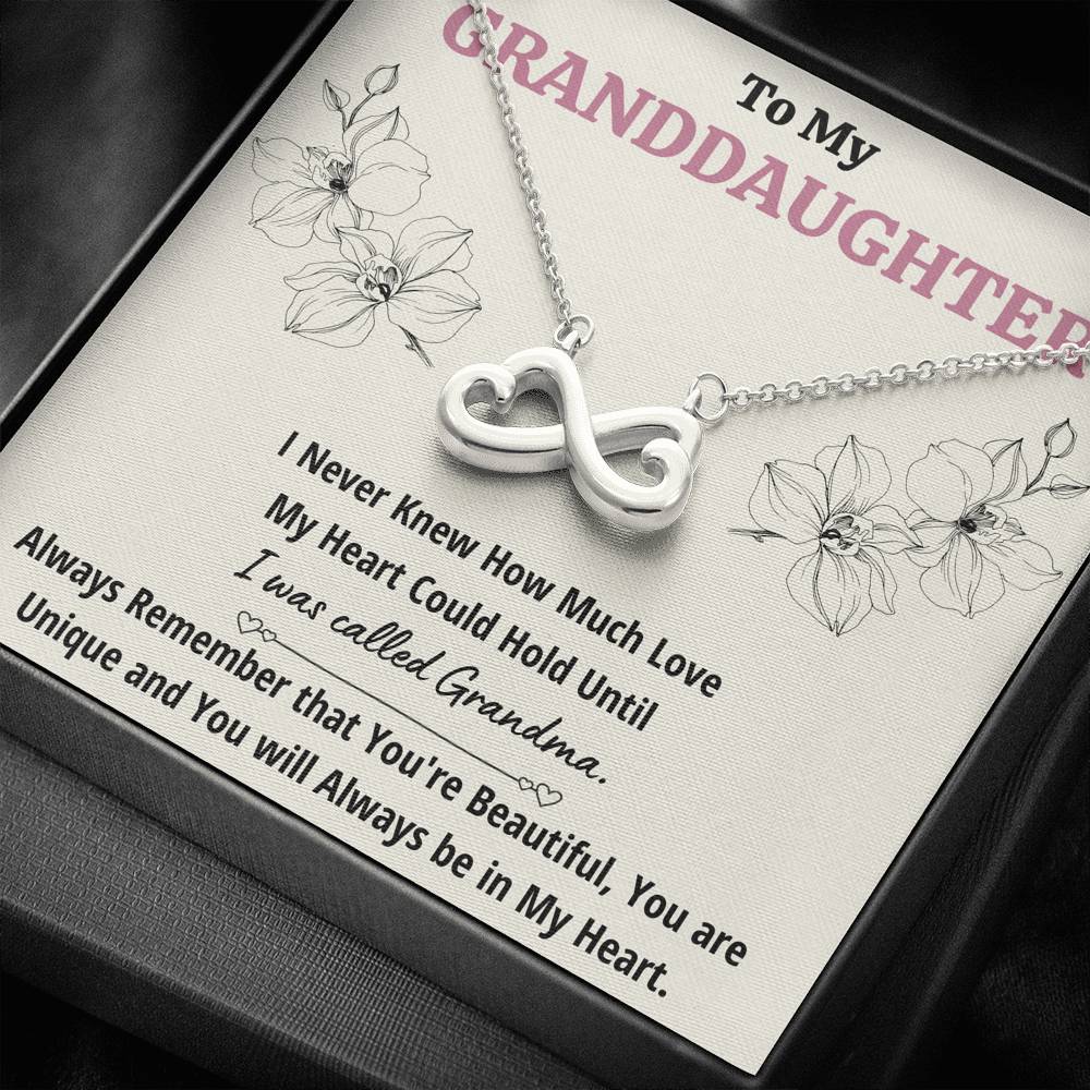 TO MY GRANDDAUGHTER "CALLED GRANDMA" INFINITY HEARTS NECKLACE GIFT SET - ON CLOUD NINE GIFTS