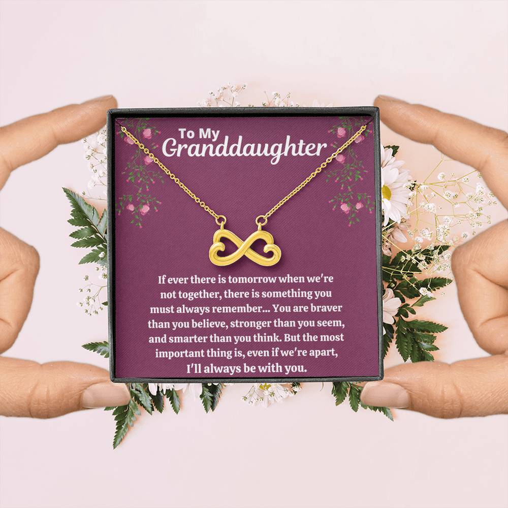 TO MY GRANDDAUGHTER "STRONGER THAN YOU SEEM - PURPLE" INFINITY NECKLACE GIFT SET - ON CLOUD NINE GIFTS