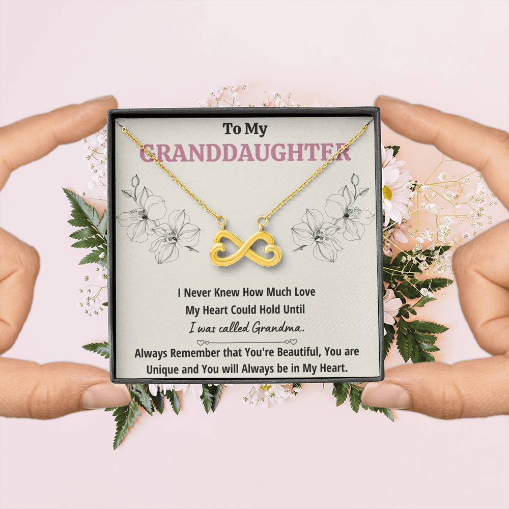 TO MY GRANDDAUGHTER "CALLED GRANDMA" INFINITY HEARTS NECKLACE GIFT SET - ON CLOUD NINE GIFTS