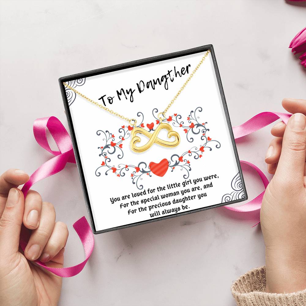 TO MY DAUGHTER INFINITY NECKLACE | MESSAGE CARD | GIFT BOX - ON CLOUD NINE GIFTS