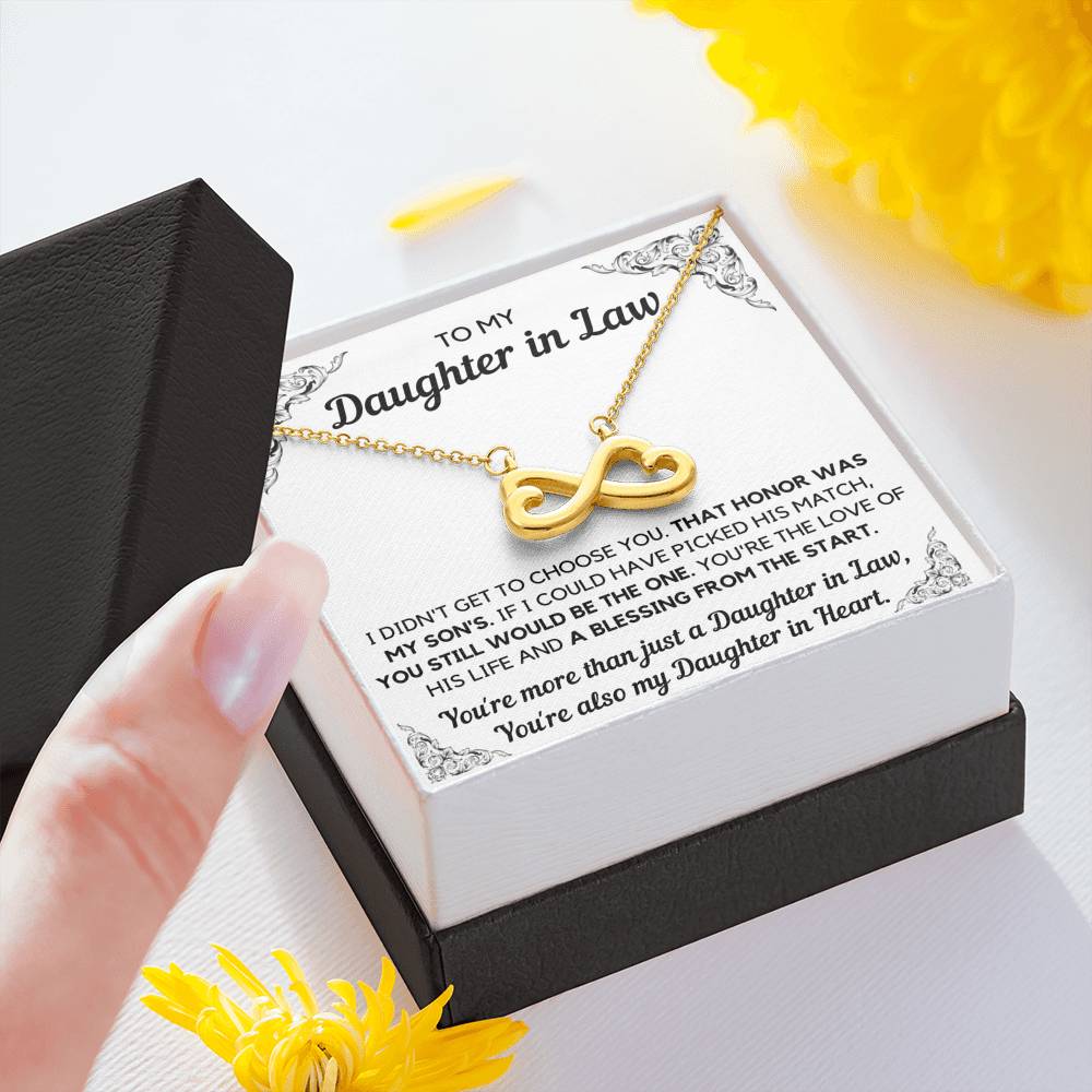 TO MY DAUGHTER-IN-LAW HONOR INFINITY NECKLACE GIFT SET - ON CLOUD NINE GIFTS