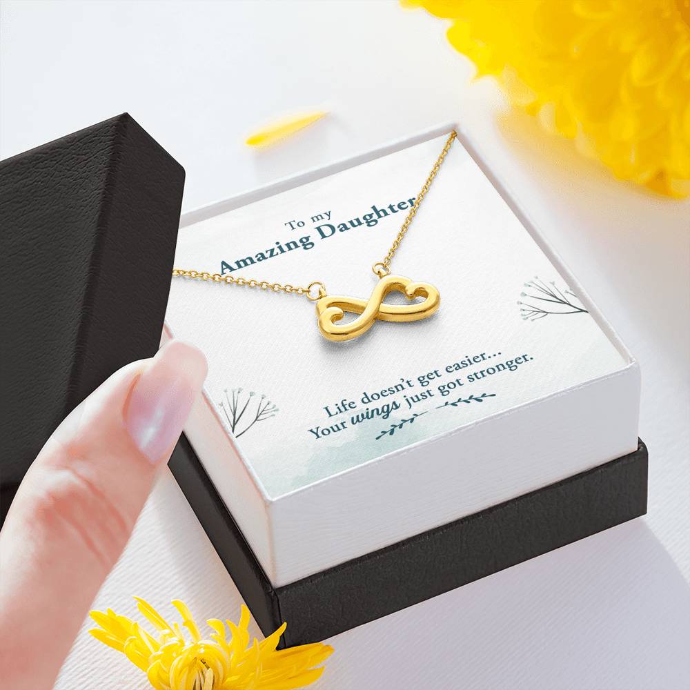 TO MY AMAZING DAUGHTER "WINGS" INFINITY NECKLACE GIFT SET - ON CLOUD NINE GIFTS