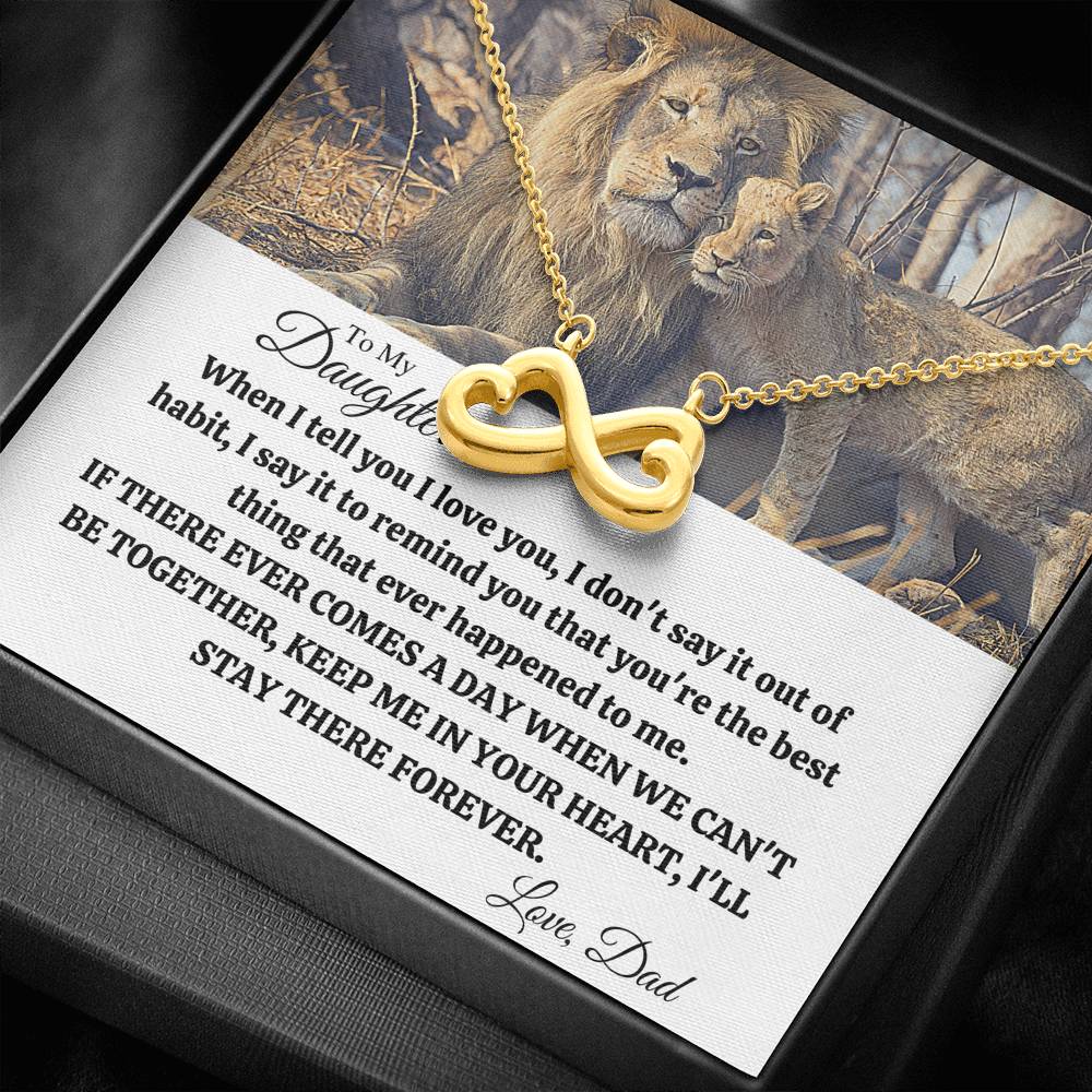 TO MY DAUGHTER "OUT OF HABIT - LION" INFINITY NECKLACE GIFT SET - ON CLOUD NINE GIFTS