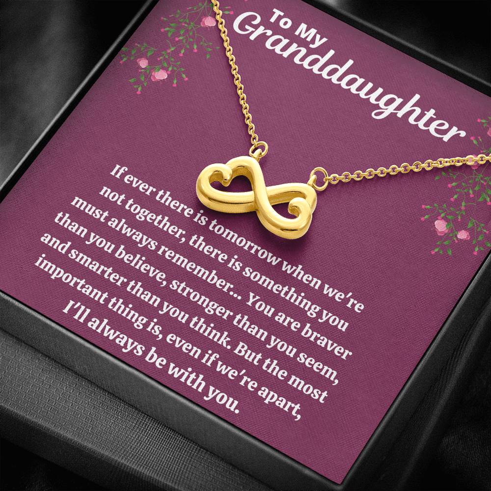 TO MY GRANDDAUGHTER "STRONGER THAN YOU SEEM - PURPLE" INFINITY NECKLACE GIFT SET - ON CLOUD NINE GIFTS