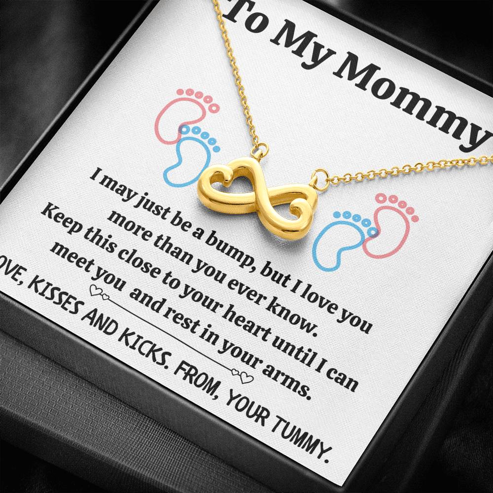 TO MY MOMMY "BABY FEET - WHITE" INFINITY NECKLACE GIFT SET - ON CLOUD NINE GIFTS