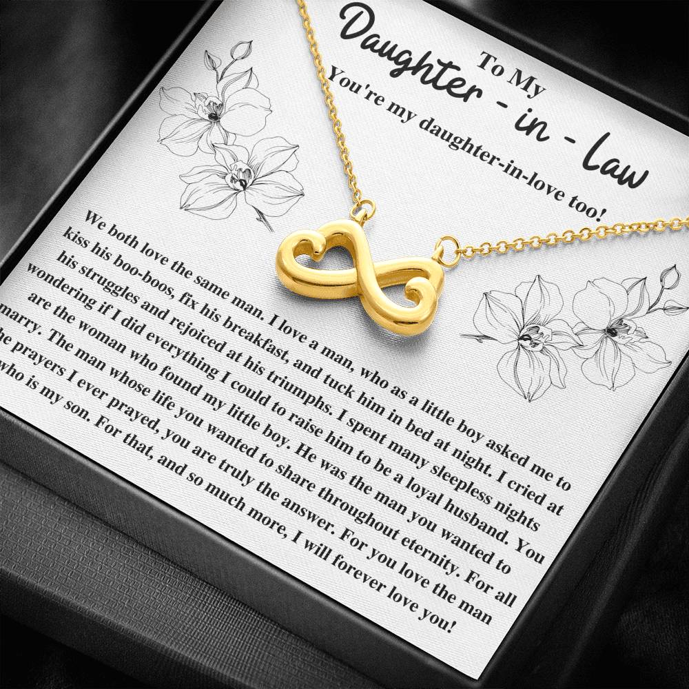 TO MY DAUGHTER-IN-LAW TRIUMPHS FLOWERS INFINITY NECKLACE GIFT SET - ON CLOUD NINE GIFTS