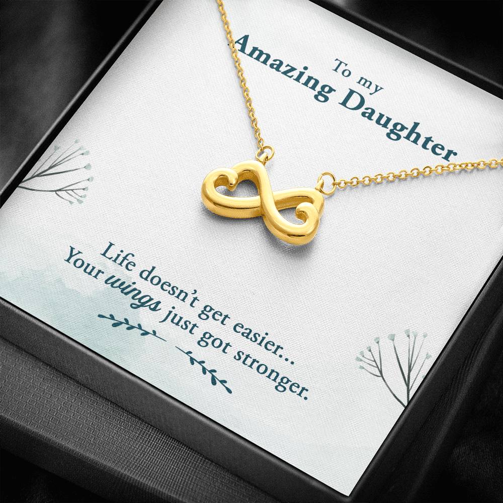 TO MY AMAZING DAUGHTER "WINGS" INFINITY NECKLACE GIFT SET - ON CLOUD NINE GIFTS