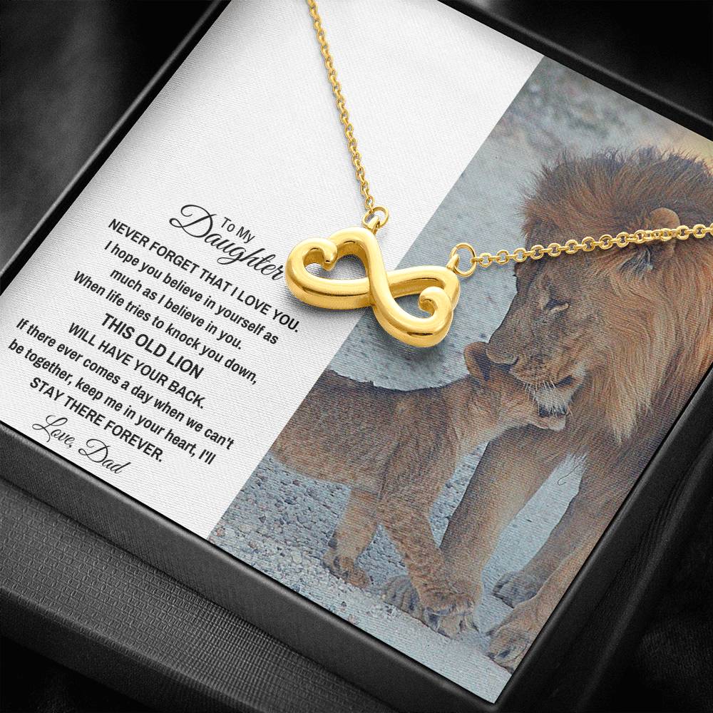 TO MY DAUGHTER "THIS OLD LION" INFINITY NECKLACE GIFT SET - ON CLOUD NINE GIFTS