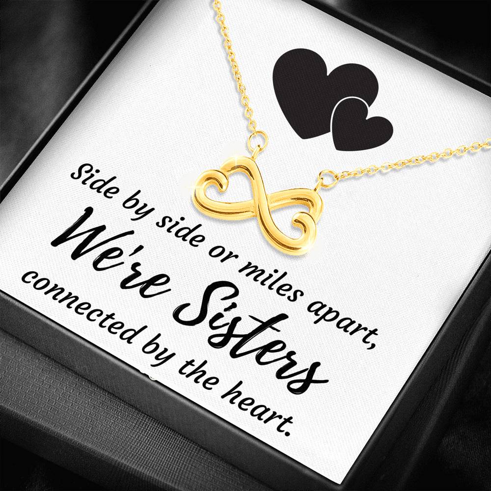 SISTERS INFINITY NECKLACE | MESSAGE CARD | GIFT BOX - ON CLOUD NINE GIFTS