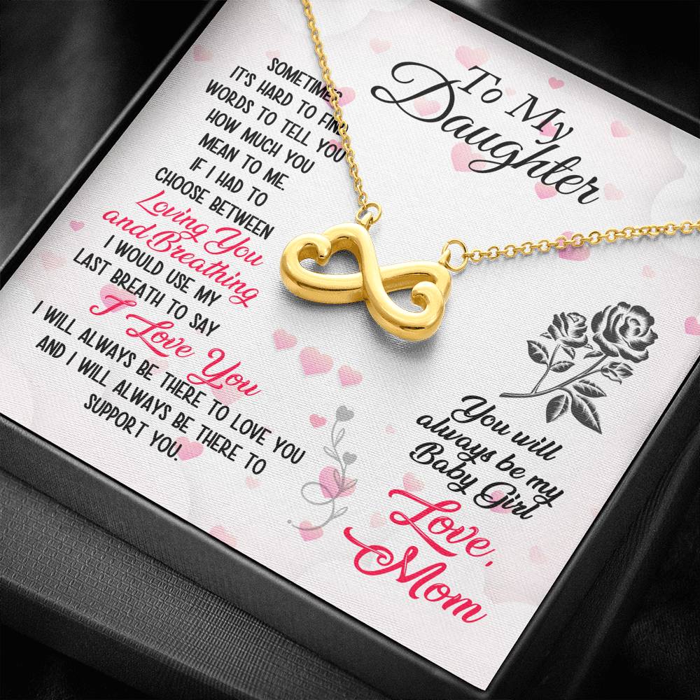 TO MY DAUGHTER "BREATHING" INFINITY NECKLACE GIFT SET - ON CLOUD NINE GIFTS