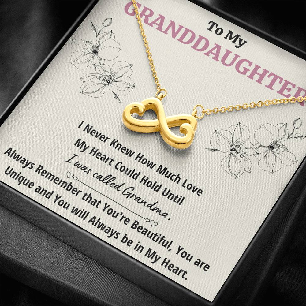 TO MY GRANDDAUGHTER "CALLED GRANDMA" INFINITY HEARTS NECKLACE GIFT SET - ON CLOUD NINE GIFTS