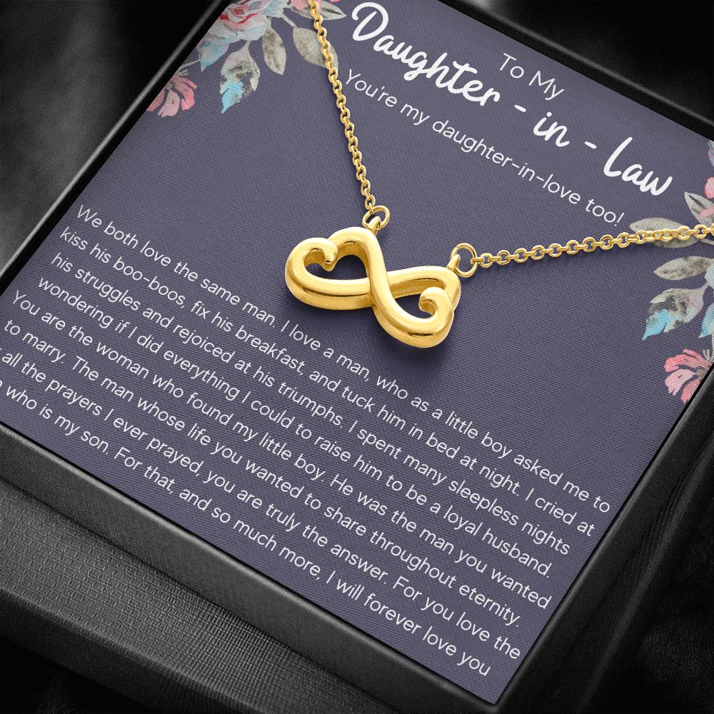 TO MY DAUGHTER IN LAW DAUGHTER IN LOVE INFINITY NECKLACE GIFT SET - ON CLOUD NINE GIFTS