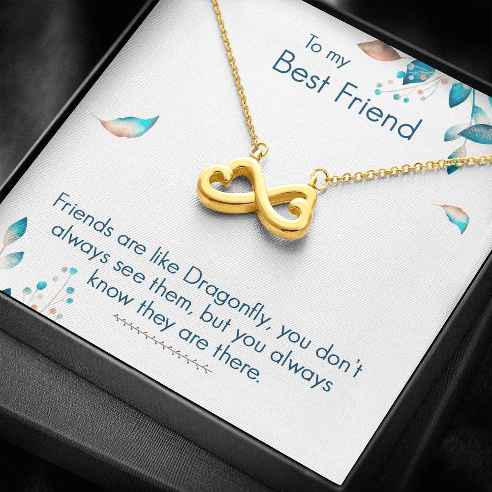 TO MY BEST FRIEND "DRAGONFLY" INFINITY NECKLACE GIFT SET - ON CLOUD NINE GIFTS