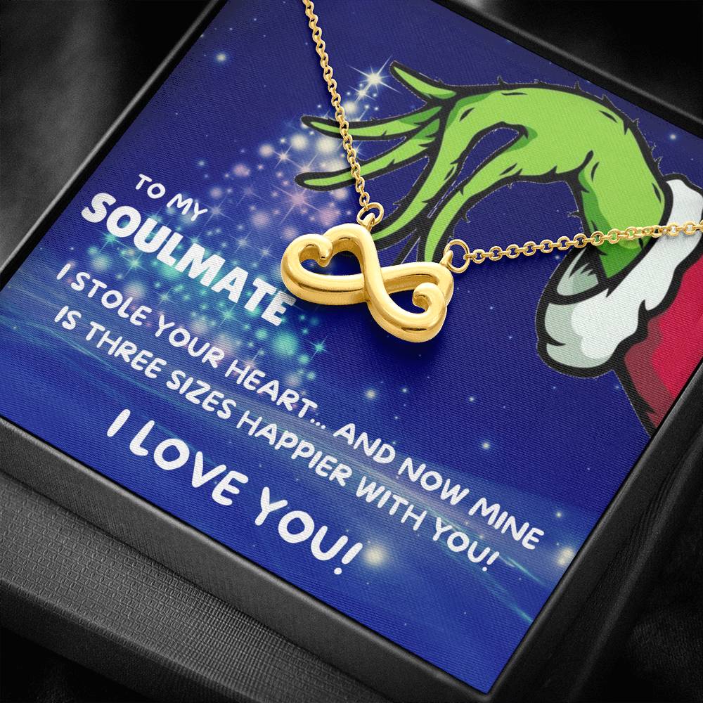 TO MY SOULMATE "THREE SIZES HAPPIER - TREE" INFINITY NECKLACE GIFT SET - ON CLOUD NINE GIFTS