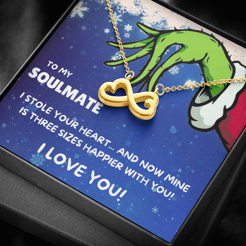 TO MY SOULMATE "THREE SIZES HAPPIER" INFINITY NECKLACE GIFT SET - ON CLOUD NINE GIFTS