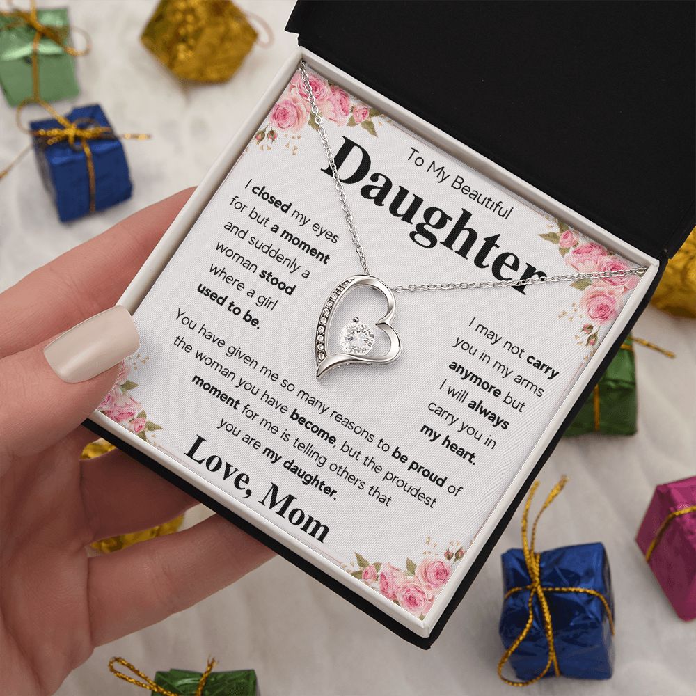 to my beautiful daughter from mom necklace mother and daughter necklaces birthday gifts for daughter adult mother to daughter gifts - ON CLOUD NINE GIFTS