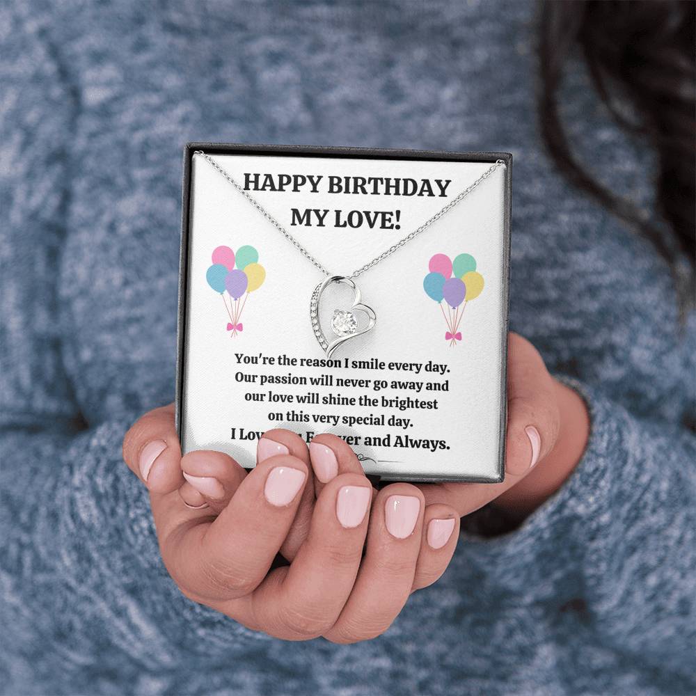 TO MY LOVE "REASON I SMILE" FOREVER LOVE NECKLACE BIRTHDAY GIFT SET - ON CLOUD NINE GIFTS