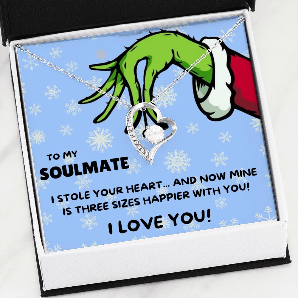 TO MY SOULMATE "THREE SIZES HAPPIER - SNOW" FOREVER LOVE NECKLACE GIFT SET - ON CLOUD NINE GIFTS