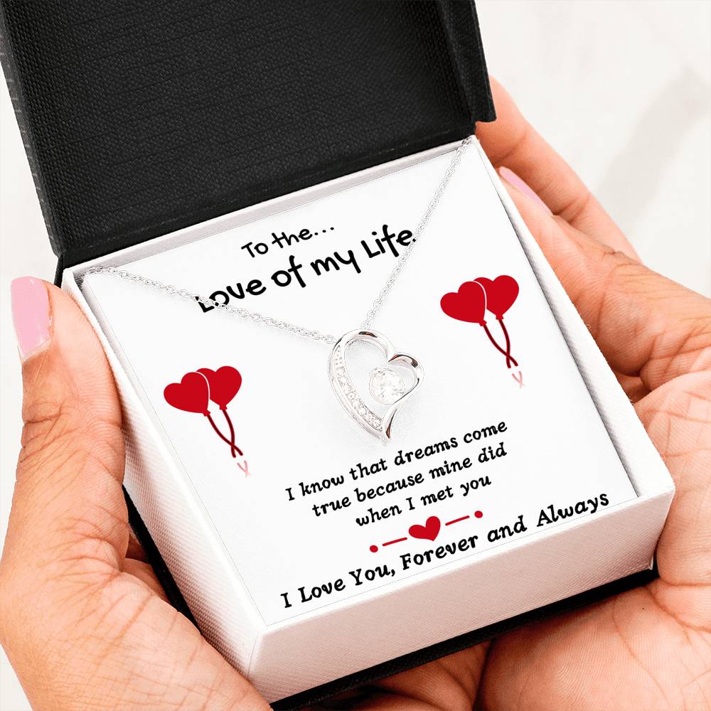 TO THE LOVE OF MY LIFE HEART NECKLACE | MESSAGE CARD | FREE GIFT BOX - ON CLOUD NINE GIFTS