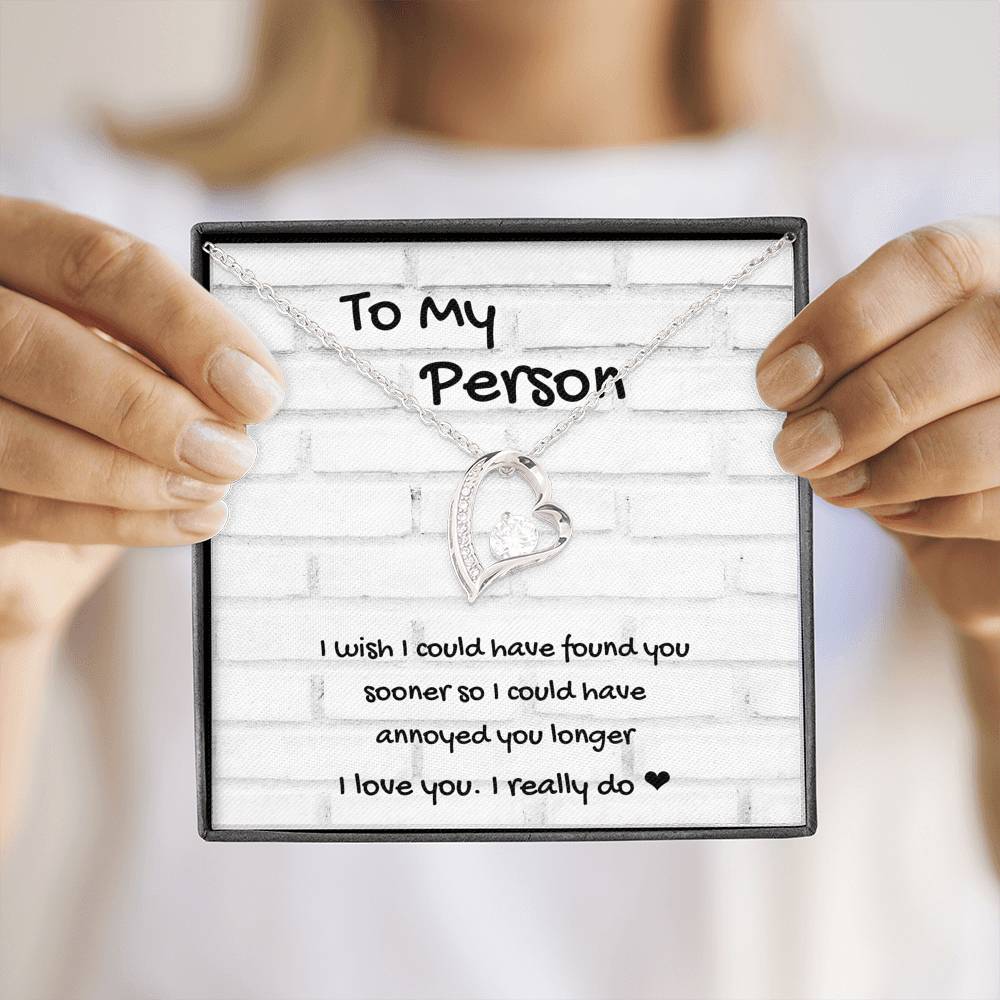 TO MY PERSON HEART NECKLACE | MESSAGE CARD | GIFT BOX - ON CLOUD NINE GIFTS