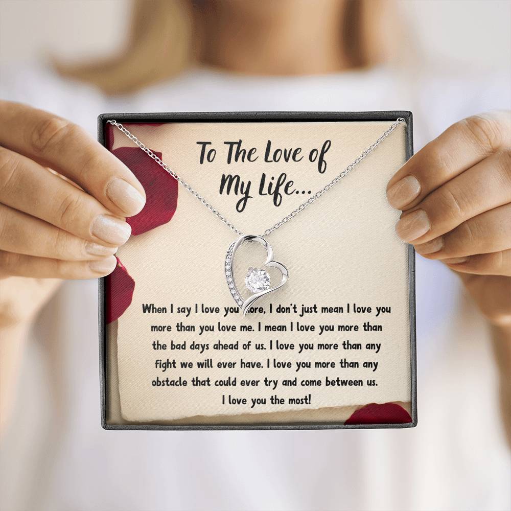 TO THE LOVE OF MY LIFE "LOVE NOTE" FOREVER LOVE NECKLACE GIFT SET - ON CLOUD NINE GIFTS