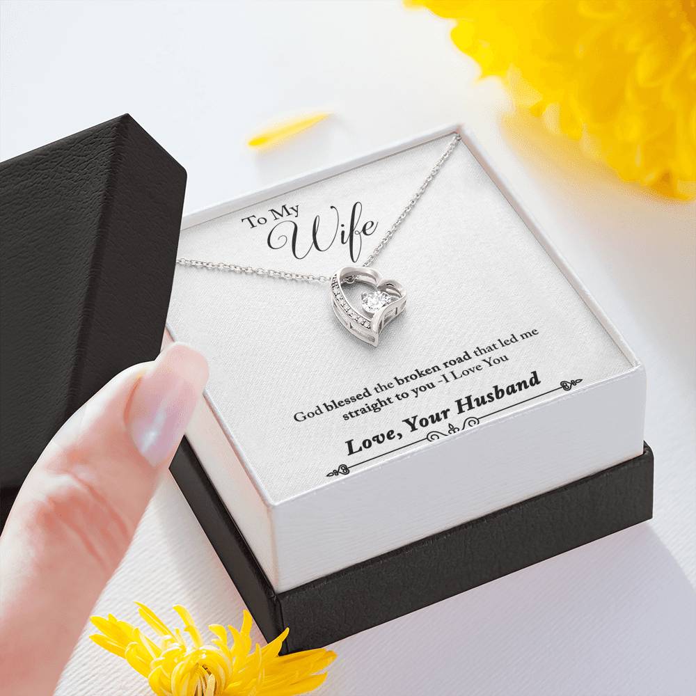TO MY WIFE "BROKEN ROAD - SO" FOREVER LOVE NECKLACE GIFT SET - ON CLOUD NINE GIFTS