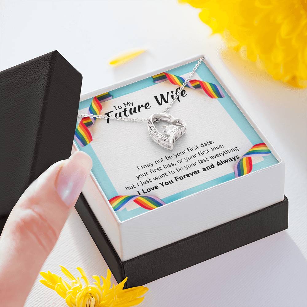 TO MY FUTURE WIFE LGBT HEART NECKLACE GIFT SET - ON CLOUD NINE GIFTS