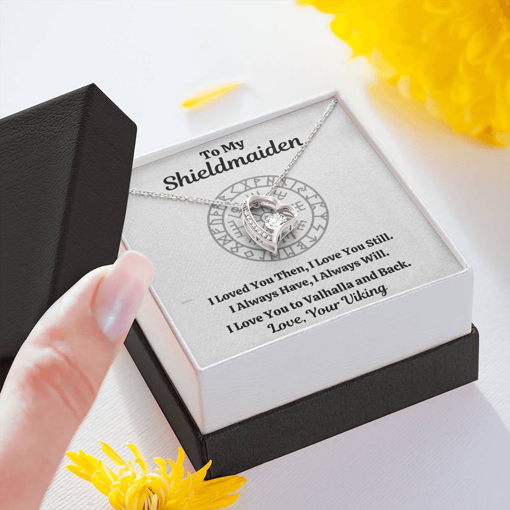 TO MY SHIELDMAIDEN "ALWAYS WILL" FOREVER LOVE HEART NECKLACE GIFT SET - ON CLOUD NINE GIFTS
