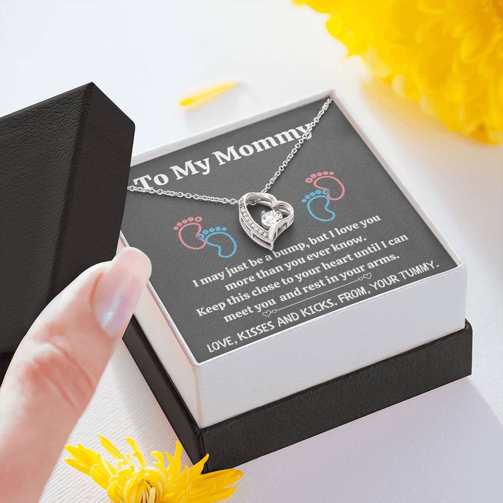 TO MY MOMMY "BABY FEET - GRAY" FOREVER LOVE NECKLACE GIFT SET - ON CLOUD NINE GIFTS