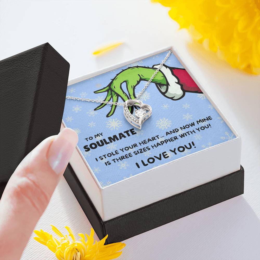 TO MY SOULMATE "THREE SIZES HAPPIER - SNOW" FOREVER LOVE NECKLACE GIFT SET - ON CLOUD NINE GIFTS