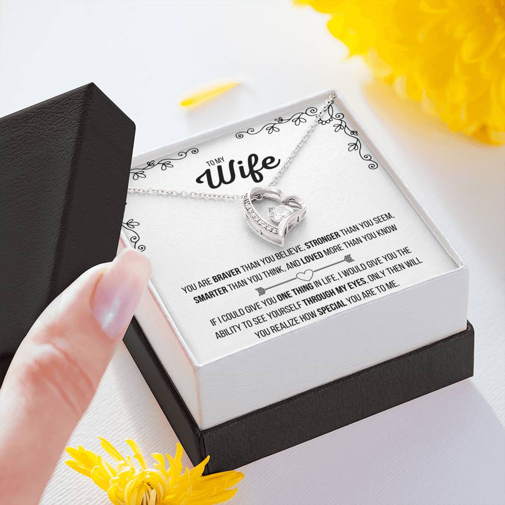 TO MY WIFE FOREVER HEART NECKLACE | MESSAGE CARD | GIFT BOX - ON CLOUD NINE GIFTS
