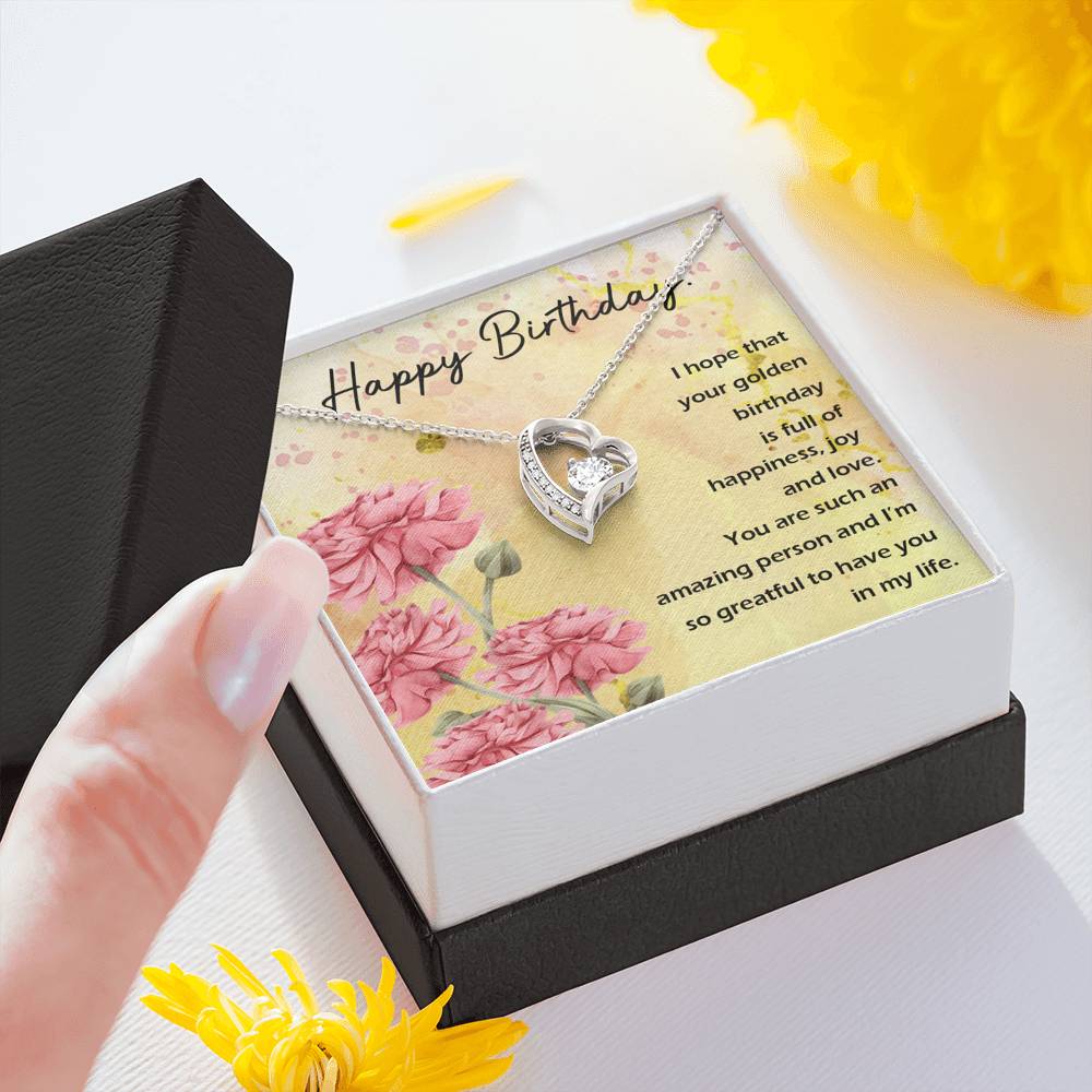 HAPPY BIRTHDAY "GOLDEN" FOREVER LOVE NECKLACE GIFT SET - ON CLOUD NINE GIFTS
