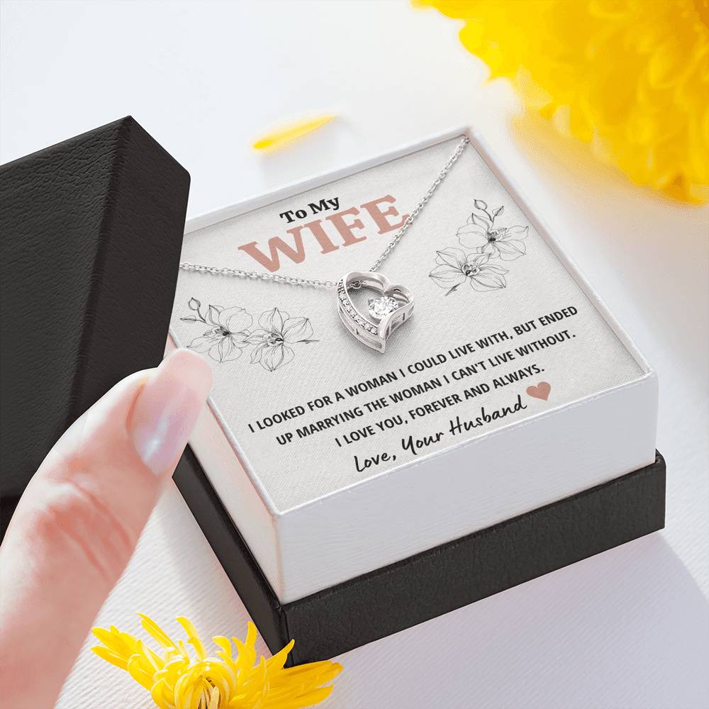 TO MY WIFE "CAN'T LIVE WITHOUT" FOREVER LOVE NECKLACE GIFT SET - ON CLOUD NINE GIFTS