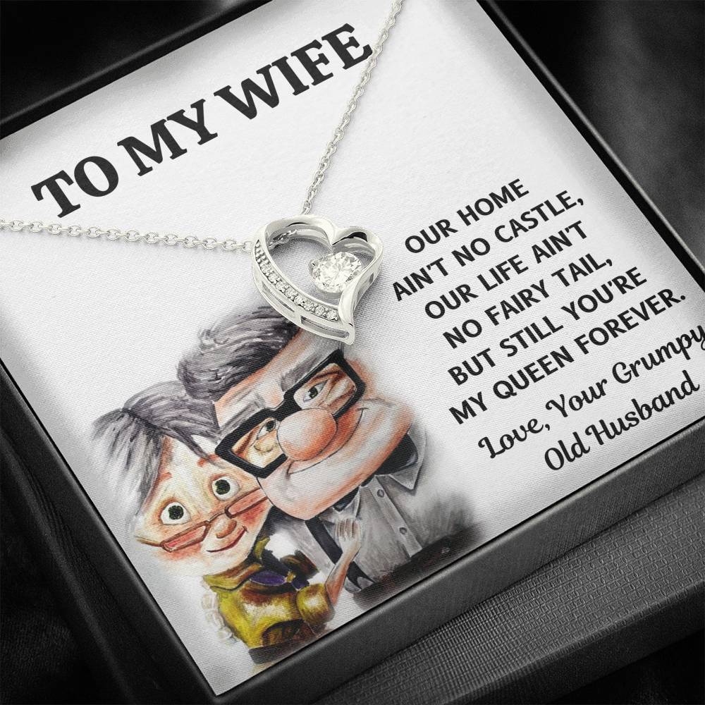 TO MY WIFE "CASTLE - UP" FOREVER LOVE HEART NECKLACE GIFT SET - ON CLOUD NINE GIFTS