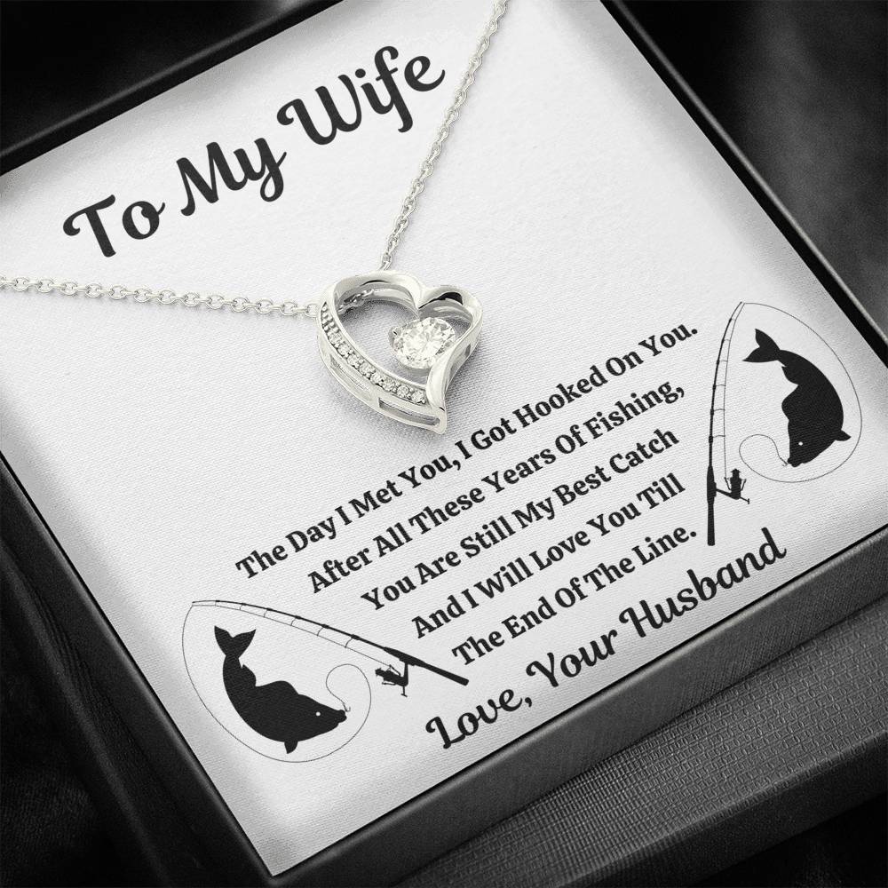 TO MY WIFE "FISHING" FOREVER LOVE NECKLACE GIFT SET - ON CLOUD NINE GIFTS