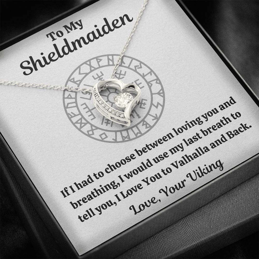 TO MY SHIELDMAIDEN "BREATHING" FOREVER LOVE HEART NECKLACE GIFT SET - ON CLOUD NINE GIFTS