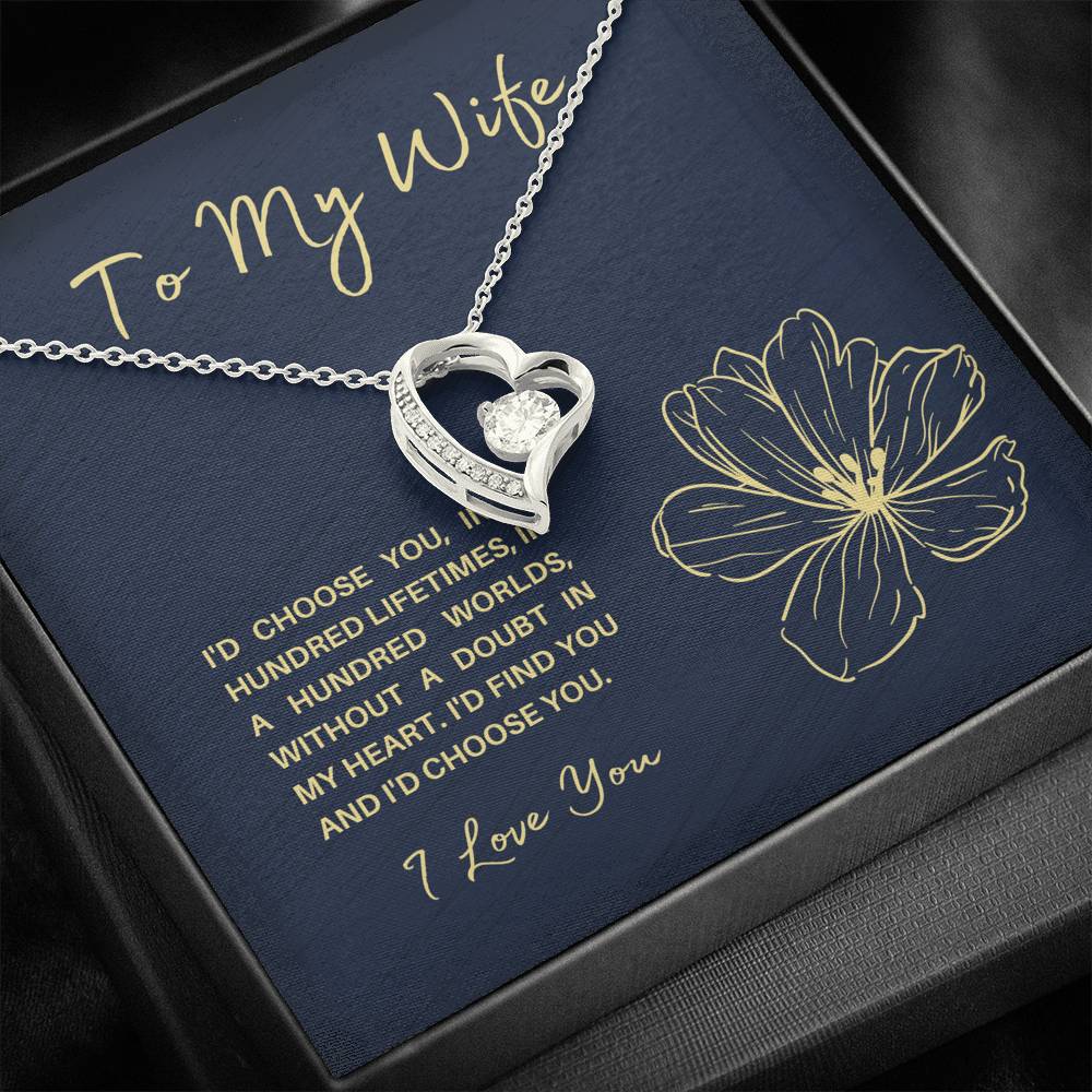 TO MY WIFE "HUNDRED LIFETIMES" FOREVER LOVE NECKLACE GIFT SET - ON CLOUD NINE GIFTS