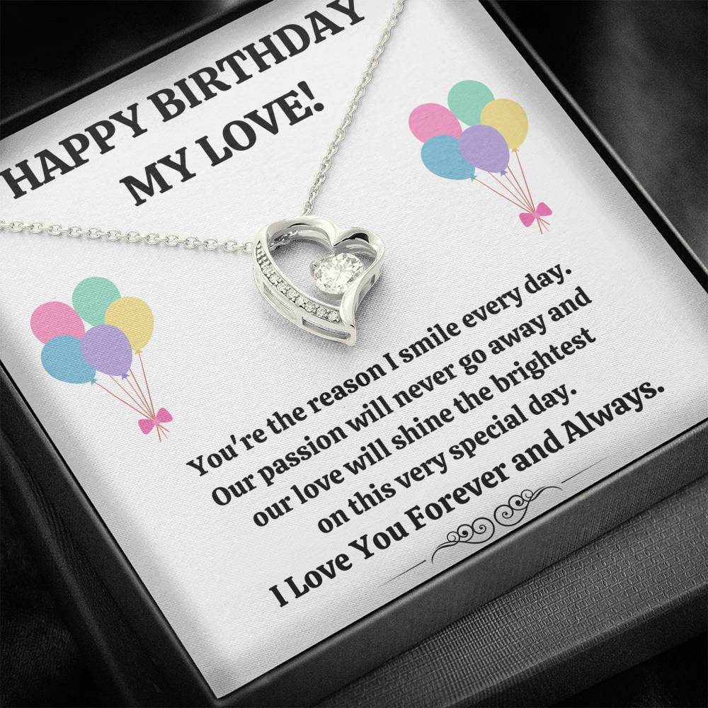 TO MY LOVE "REASON I SMILE" FOREVER LOVE NECKLACE BIRTHDAY GIFT SET - ON CLOUD NINE GIFTS