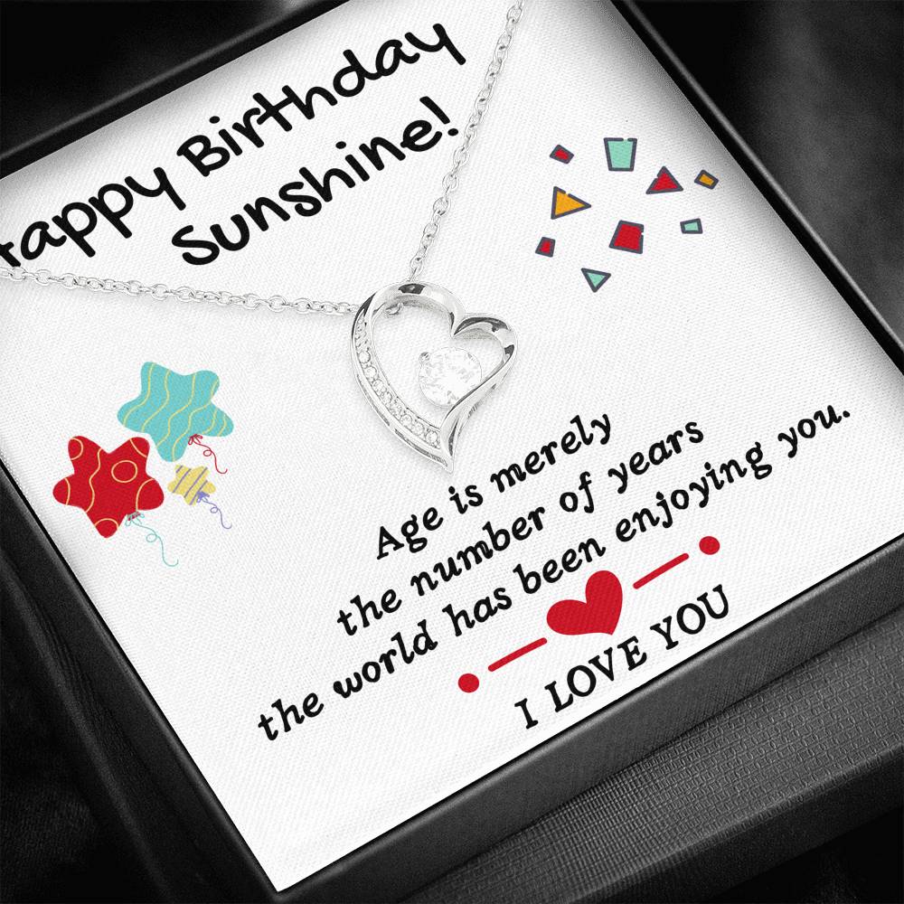 HAPPY BIRTHDAY SUNSHINE HEART NECKLACE GIFT SET - ON CLOUD NINE GIFTS