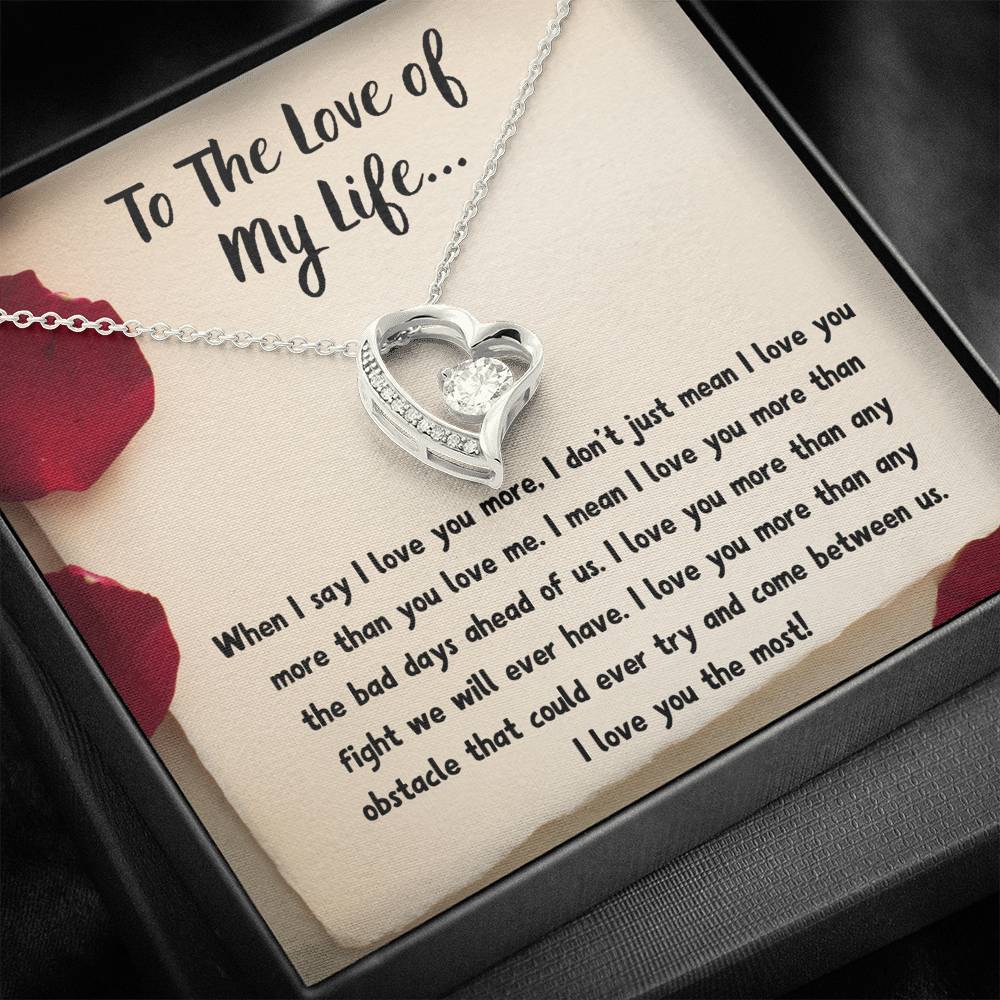 TO THE LOVE OF MY LIFE "LOVE NOTE" FOREVER LOVE NECKLACE GIFT SET - ON CLOUD NINE GIFTS