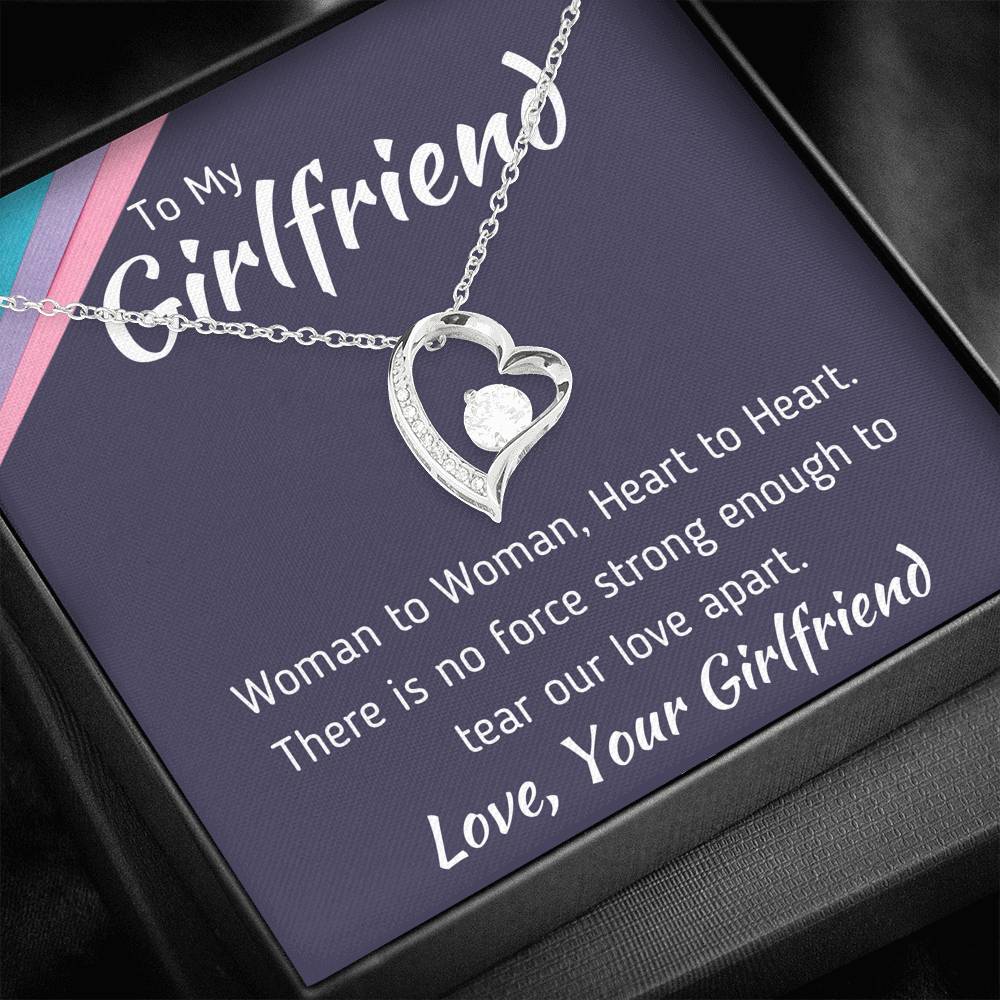 TO MY GIRLFRIEND "WOMAN TO WOMAN" HEART NECKLACE GIFT SET - ON CLOUD NINE GIFTS