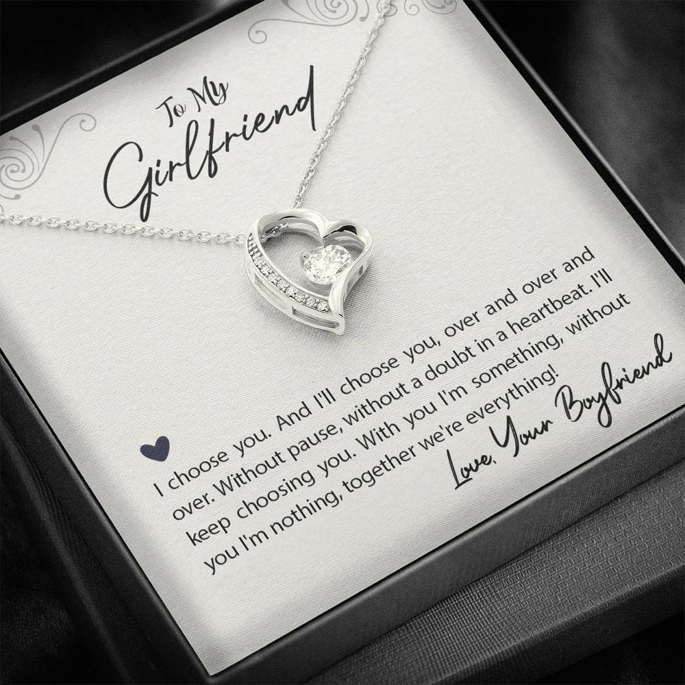 TO MY GIRLFRIEND "WE'RE EVERYTHING" FOREVER LOVE NECKLACE GIFT SET - ON CLOUD NINE GIFTS