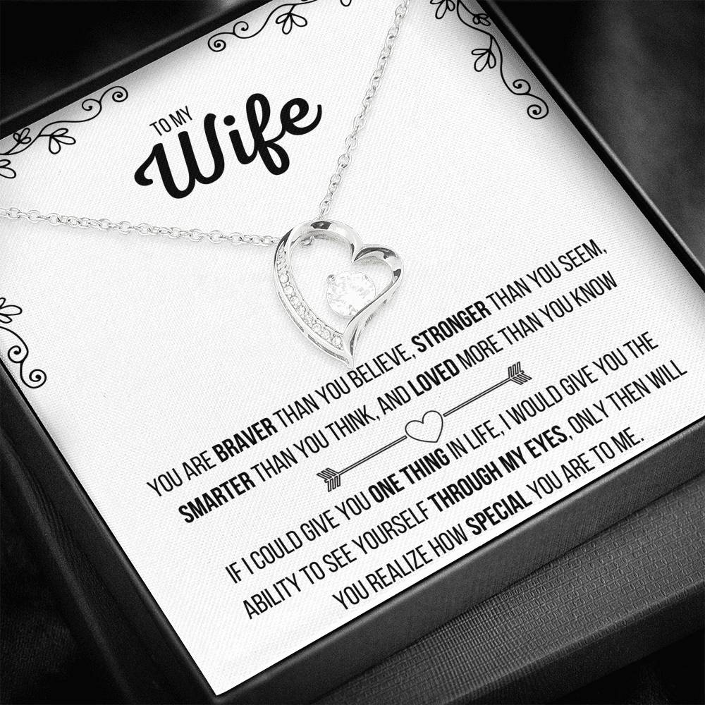 TO MY WIFE FOREVER HEART NECKLACE | MESSAGE CARD | GIFT BOX - ON CLOUD NINE GIFTS