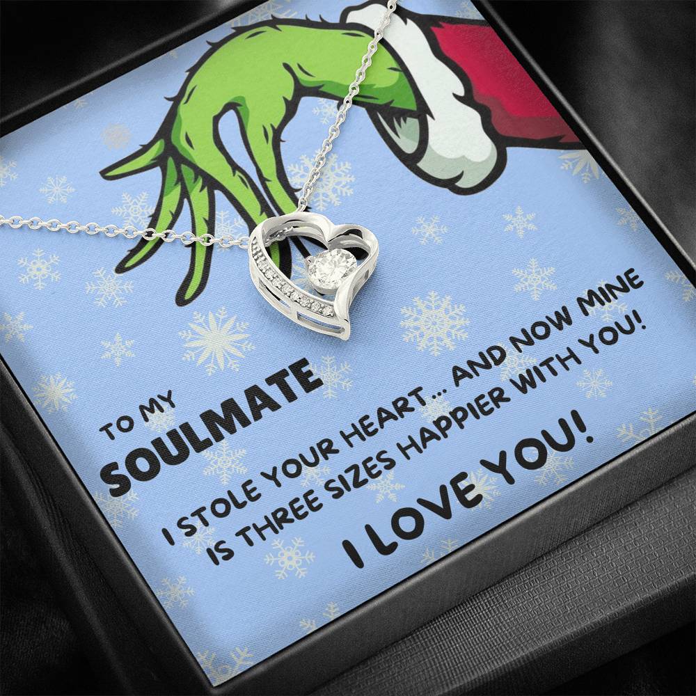 TO MY SOULMATE "THREE SIZES HAPPIER - SNOW" FOREVER LOVE NECKLACE GIFT SET - ON CLOUD NINE GIFTS