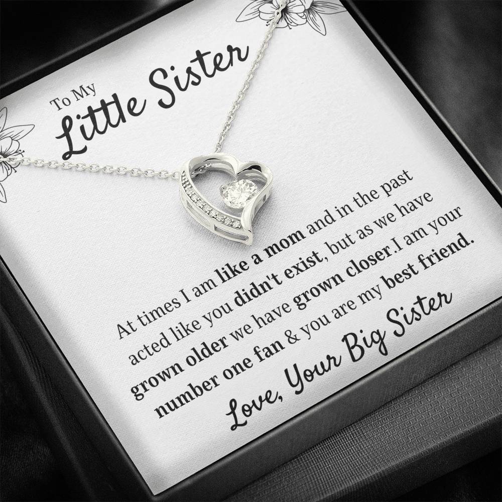 TO MY LITTLE SISTER "YOUR FAN" FOREVER LOVE NECKLACE GIFT SET - ON CLOUD NINE GIFTS
