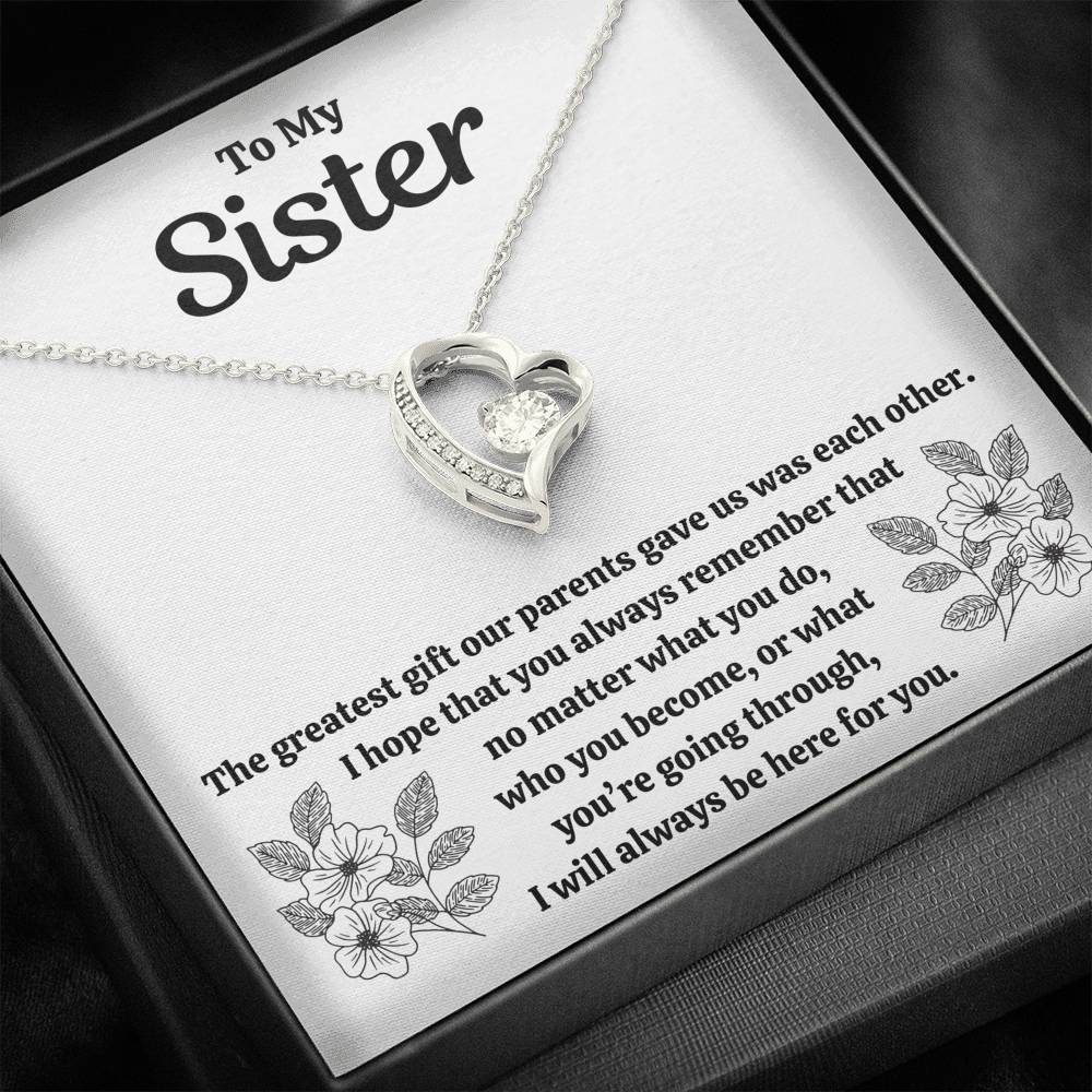 TO MY SISTER "OUR PARENTS" FOREVER LOVE NECKLACE GIFT SET - ON CLOUD NINE GIFTS