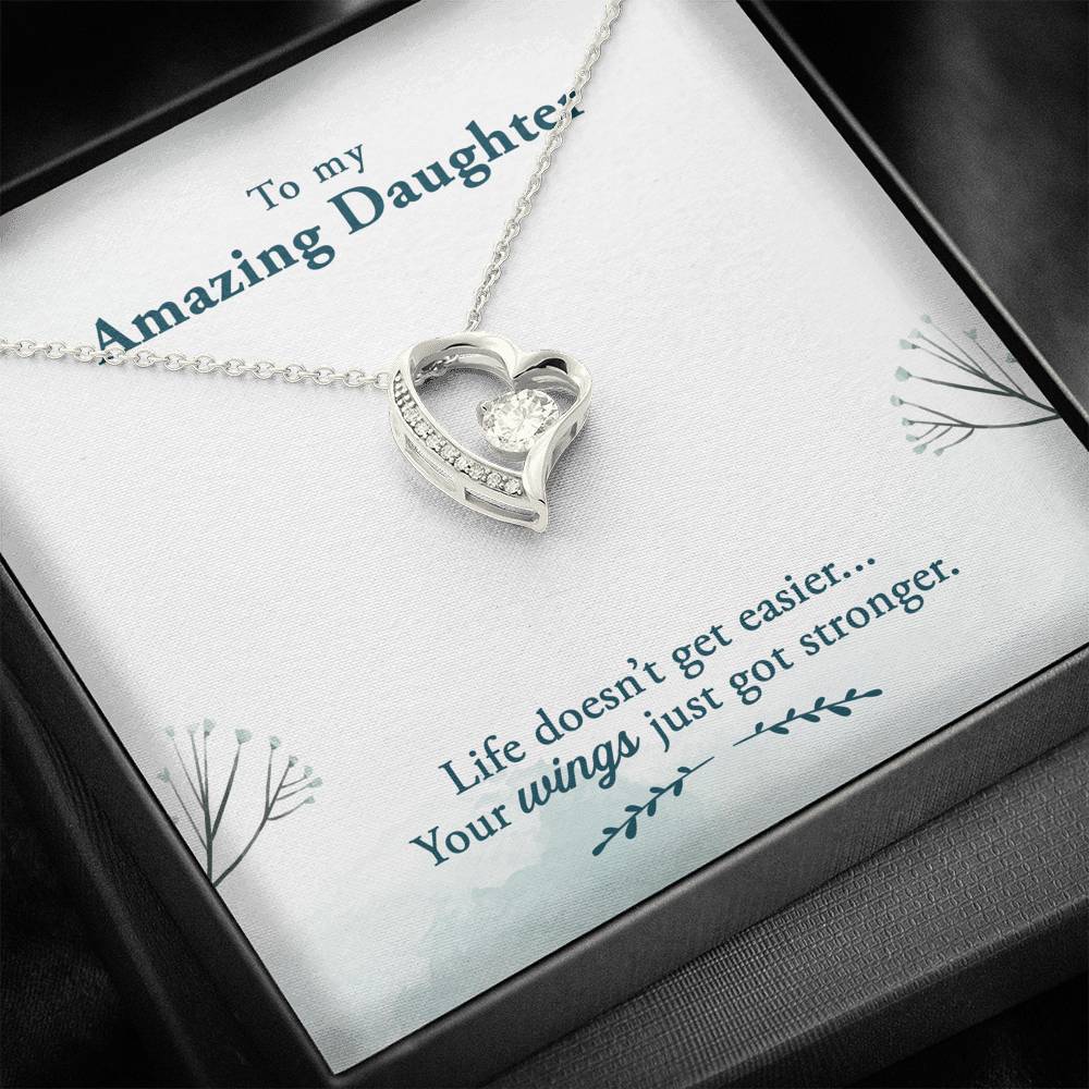 TO MY AMAZING DAUGHTER "WINGS" FOREVER LOVE HEART NECKLACE GIFT SET - ON CLOUD NINE GIFTS