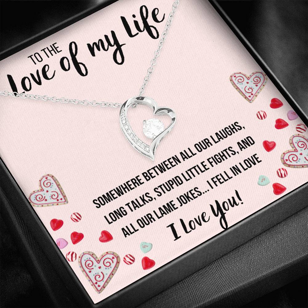 TO THE LOVE OF MY LIFE "STUPID LITTLE FIGHTS" HEART NECKLACE GIFT SET - ON CLOUD NINE GIFTS